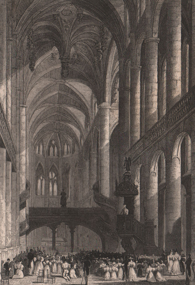 PARIS. Eglise de Saint-Etienne du Mont. BICKNELL 1845 old antique print